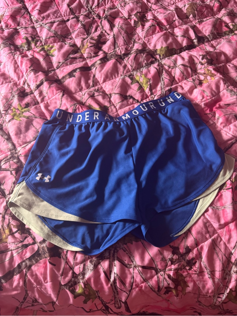 Under Armour Royal Blue Athletic Shorts with Grey Liner